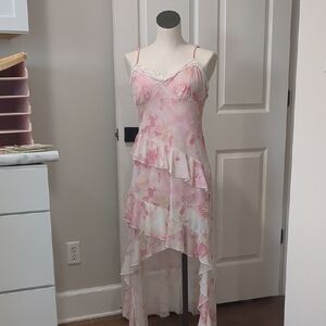 Elegant Pink Floral Women's Dress
